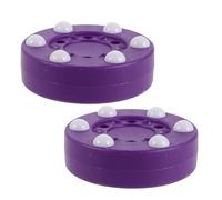 MUELODSIC 2 Piezas Disco de Hockey sobre Patines Púrpura para Entrenamiento Diseño de Seis Bolas Optimizado y Deslizamiento Superior, Tamaño Oficial para Ligas y Sesiones de Habilidades