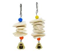 MUELODSIC 2 Piezas Juguetes Masticables para Pájaros Colgantes con de Sepia para y Juguetes Coloridos para y Suplementar Calcio Color Aleatorio