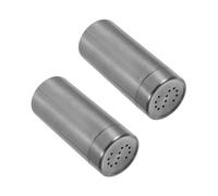 MUELODSIC 2 Piezas Trituradora pimentero de acero inoxidable pimentero recipiente de pimienta Frascos de condimento taza de condimento de acero inoxidable contenedor de sal Negro