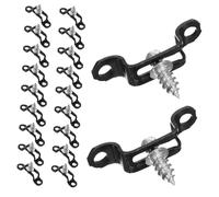 MUELODSIC 20 piezas Conjunto de Abrazaderas de Tubo de Acero Inoxidable Clips Forma Resistentes y Elegantes para Muebles con Cierre Integrado y Tornillos Acabado Negro Mate para Instalación