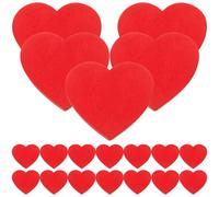 MUELODSIC 20 Piezas de Rodajas de Madera en Forma de Corazón Rojo 5 CM de Diámetro 3 MM de Grosor Adornos de Madera para Manualidades DIY para Decoración de Bodas y Fiestas