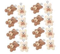 MUELODSIC 24 Piezas de Dijes de Resina en Forma de Oso Color Leche para Pulseras y Collares, Accesorios Delicados para Manualidades DIY y Trabajos Creativos
