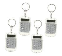 MUELODSIC 4 Piezas Calculadora Mini Duro Portátil Dígitos Pantalla LCD Transparente Práctico Colgante para Bolsillo y Bolso