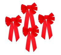 MUELODSIC 4 Piezas Lazos de Navidad de Decoración de Árbol Navideño Moños Hermosos para Fiesta y Festivo