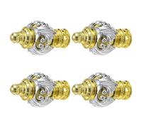 MUELODSIC 4 Piezas Remates de Tapa de Extremo para Barra de Cortina 28 Mm, 4 Piezas de Plástico Color Oro Brillante, Cubiertas Decorativas para Varillas de Cortinas en Sala, Dormitorio y