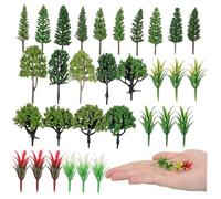MUELODSIC 40 Piezas Mini Model Trees Mixed Miniature Bonsai Figurines For DIY Diorama Craft Train Scenery Micro Landscape Building Decor