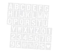 MUELODSIC 42 piezas Plantillas de Letras y Números Interconectadas para Pintar Reutilizables de Tipografía y Símbolos para Madera Pared Tela Roca y Proyectos DIY de Decoración