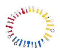 MUELODSIC 480 piezas Kit Terminales Eléctricos Prensados Frío con Aislamiento de Goma Conectores Macho y Hembra Tipo Pala y Anillo Desconexión Rápida para Cableado Industrial y Automotriz