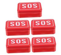 MUELODSIC 5 Piezas Caja Metálica de Resistente al Agua con Compartimentos Organizadores para Medicinas y Herramientas Kit de Emergencia Portátil para y Actividades con Señal Sos Visible