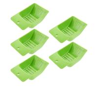 MUELODSIC 5 Piezas Pala para Arena de Acuarios 5 Piezas Color Verde, Herramienta de Limpieza de Grava de Plástico Ligera Mango Ergonómico, Cedazo para Sustrato y Mantenimiento de Peceras