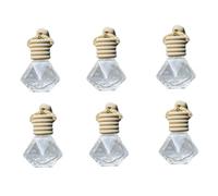 MUELODSIC 6 piezas Botellas Colgantes de Perfume para Coche Difusores Vacíos de Aromaterapia con Tapa de Absorbente Diseño Transparente Forma de para Aceites Esenciales y Ambientador