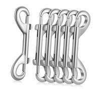 MUELODSIC 6 Piezas Clips de Mosquetón Doble Zinc Resistente para Mascotas y Llaves Cierre Seguro Fácil Manejo Gancho Duradero para Camping Senderismo y Uso Diario