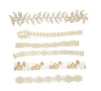 MUELODSIC 6 piezas Diademas para Niñas con Encaje y Flores Bandas Elásticas Decorativas para Bebés Cintillos Suaves y Elegantes para Fiestas y Uso Diario