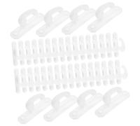 MUELODSIC 75 Piezas Ganchos de Pared de Plástico Blanco Unidades para Cortinas y Ropa Diseño Minimalista Fácil de Instalar Soporte Resistente para Colgar Hogar y Oficina