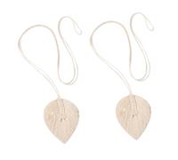 MUELODSIC Alzapaños para Cortinas Trenzados De Algodón, Decoración Bohemia, Funcionales para Salón y Dormitorio, Correas De Sujeción Resistentes Diseño Hoja, Juego De 2 Piezas para Ventanas