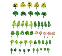 MUELODSIC Árboles Modelo Miniatura para Paisaje 55 Piezas Verdes De Plástico Mini Árboles Modelo DIY para Decoración Mesa De Arena Proyectos Manualidades Micro Paisajes Interiores