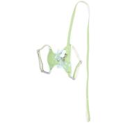 MUELODSIC Arnés Ajustable para Cachorros Tamaño L 9-18 Lbs, Correa de Pecho de Malla Transpirable Verde con Diseño de ala y Pompón de Conejo, Arnés de Paseo Seguro para Perros Pequeños