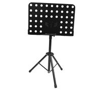 MUELODSIC Atril Portátil para Partituras en Color Negro, Plegable y Ligero, Fabricado en Acero Fino y Abs, Adecuado para Tocar Guitarra o Cocinar
