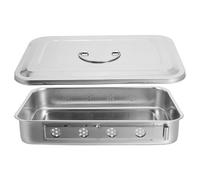 MUELODSIC Bandeja de Esterilización Médica de Acero Inoxidable 304 con Tapa 30X20 CM Bandeja Pequeña para E Instrumentos Dentales Uso Hospitalario y Laboratorio
