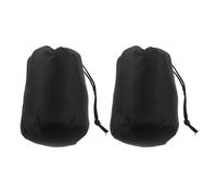 MUELODSIC Bolsas Organizadoras Cordón de Nylon 2 Piezas Tamaño Pequeño 11 CM Diámetro X 20 CM Alto Color Negro Diseño Rombo Resistentes y Portátiles para Ropa Viaje y Mochileros