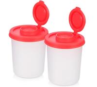 MUELODSIC Botellas Pequeñas de Condimentos para Picnic y Camping, Saleros Transparentes Medianos Tapa Abatible, Juego de 2 Piezas para Pimienta y Especias, Portátiles y Fáciles de Usar