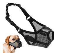 MUELODSIC Bozal para Perros Ajustable de Malla Transpirable Cubre Hocico para Evitar Mordeduras Material Resistente de Poliéster Cómodo y para Entrenamiento y Diario Color Negro