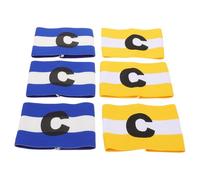 MUELODSIC Brazaletes de Capitán para Fútbol Infantil 6 Unidades 3 Amarillos 3 Azules Nylon Elástico con Cierre Ajustable Brazalete Ligero para Partidos y Entrenamientos Deportivos