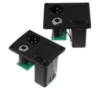 MUELODSIC Caja de Batería Negra para Pastilla Dinámica Lc-5 Tapa de Plástico y Metal, 2 Piezas, Compatible con Conector Xlr 6.35 para Uso en Exteriores