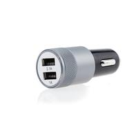 MUELODSIC Cargador Coche USB Dual Metal Compacto Aluminio Protección Avanzada Compatible y Tablets Negro Gris