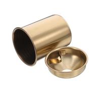 MUELODSIC Cenicero de Acero Inoxidable con Tapa Anti-Viento Resistente Golpes Fácil de Limpiar Diseño Clásico Elegante para Interior Bares y Oficinas