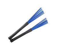 MUELODSIC Cepillos de Tambor Retráctiles de Nylon Azul y Mango Telescópico Cómodo para Jazz y Rock Par de Baquetas para Percusión