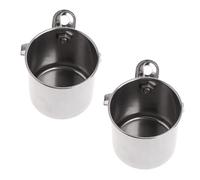 MUELODSIC Comedero para Pájaros de Acero Inoxidable Grande Abrazadera Cuenco para Loros Duradero y Práctico Contenedor de Comida para Mascotas en Jaula Set de 2 Piezas para Alimentación