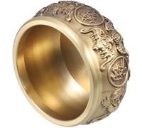 MUELODSIC Cuenco Decorativo de Latón Vintage de 6 Cm para Oficina y Hogar, Cuenco Chino de Ofrendas y Dinero, Decoración de Mesa Tradicional y Acento Decorativo Feng Shui