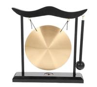 MUELODSIC Fengshui Gong de Cobre y Madera para Escritorio Decoración Asiática Zen para Sala y Oficina Accesorio de Decoración Elegante y Duradero