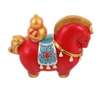 MUELODSIC Figura Decorativa de Resina de Caballo para Decoración del Hogar, Estatua Pequeña para Año Chino, Adorno Artístico Rojo de Caballo Corriendo Adecuado para Sala, Oficina y Muebles