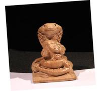 MUELODSIC Figurilla de Serpiente de Madera Miniatura Escultura Decorativa de Madera Lisa para Enseñanza y Decoración de Jardín de Serpiente Falsa para Año Adorno Duradero para Hogar y Fiesta