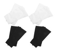 MUELODSIC Fundas para Espinilleras de Fútbol Doble Capa Transpirables y Antideslizantes Talla L Pack 4 Unidades 2 Blancas 2 Negras Protección y Sujeción para Partidos y Entrenamientos