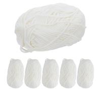 MUELODSIC Hilo de Leche para Crochet 5 Hebras 25 MM Color Blanco Leche 6 Piezas Hilo Suave de Algodón para Tejer Bufandas Amigurumis y Manualidades para Principiantes