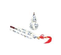 MUELODSIC Instrumento de Flauta Hulusi de Porcelana Azul y Blanca Diseño Chino Flauta de Cucurbit Duradera con Estuche para Principiantes y Amantes del Instrumento Étnico