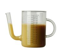 MUELODSIC Jarra Medidora Filtrante Resistente al Calor para Aceite y Zumos Recipiente Doméstico para Bebidas Frías y Calientes Vidrio Seguro para Alimentos