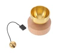 MUELODSIC Juego de Mini Cuencos de Meditación de Latón Puro con Mazo de Madera, Cuenco Sonoro Portátil Tamaño Mini para Yoga, Relajación y Atención Plena, Instrumento de Percusión Manual