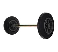 MUELODSIC Juego de Ruedas para Bote de Basura Eje Hueco de 48 Cm, Ruedas Engrosadas de Goma Sólida para Contenedor Exterior, Repuesto Resistente para Jardín y Uso Industrial