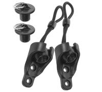 MUELODSIC Juego de Soporte para Cortinas Enrollables Anti-Viento Cuerdas Elásticas de Alta Elasticidad, Accesorio de Bloqueo Bola y Tapas de Extremo Negras, Repuesto Práctico para Persianas