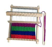 MUELODSIC Juguete De Tejer De Madera Para Niño Niña Telar Educativo Máquina De Tricotado Hecha Mano Para Fomentar La Creatividad Desarrollo Infantil Niñas y Niño Niña Lija Khaki