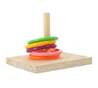 MUELODSIC Juguete Educativo de Madera para Loros 5 Aros de Colores Aleatorios, Interactivo para Entrenamiento y Desarrollo de Inteligencia, Adecuado para Pájaros Pequeños y Color Aleatorio