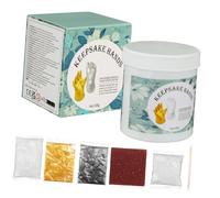 MUELODSIC Kit de Moldeo de Mano y Pie para Ñiño Recién Nacido, Kit de Huellas Infantiles, Polvo Moldeable 3d, Recuerdo para Baby Shower y Cumpleaños, Material Seguro para Manualidades