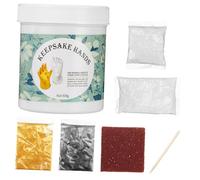 MUELODSIC Kit de Moldeo para Manos y Pies de Ñiño Recién Nacido en Polvo Pe Dorado para Recordar Crecimiento en Fiestas y Eventos Importantes
