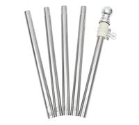MUELODSIC Kit de Poste de Bandera de Acero Inoxidable de 1,9m, 1 Juego | Estructura Desmontable Anillo Giratorio, Acabado Pulido y Suave, para Banderas y Estandartes
