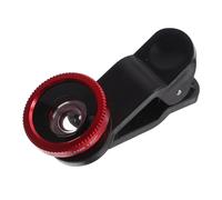 MUELODSIC Lentes para Teléfono Móvil Kit Macro Ojo De Pez Gran Angular con Clip Fotografía Detallada Accesorio Compacto Rojo y Negro 2 Juegos