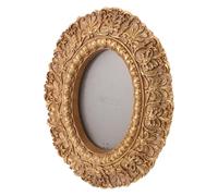 MUELODSIC Marco de Fotos Ovalado de Resina Vintage Dorado Ornamentado de 24 X 20 Cm para Decoración Retro del Hogar y Sala de Estar, Marco Europeo Barroco para Pared y Mesa, Arte Enmarcado